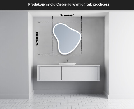 Lustro LED nieregularne z oświetleniem na ścianę V222 #4