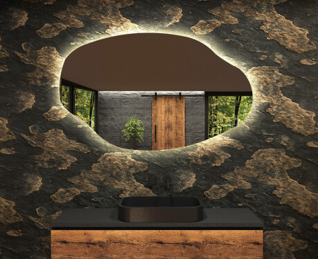 Lustro asymetryczne łazienkowe podświetlane LED O221