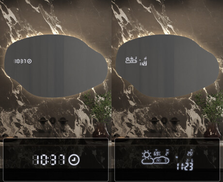 Lustro asymetryczne łazienkowe podświetlane LED O221 #7