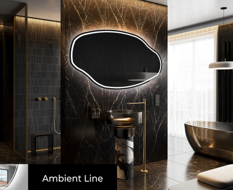 Lustro asymetryczne łazienkowe podświetlane LED O223