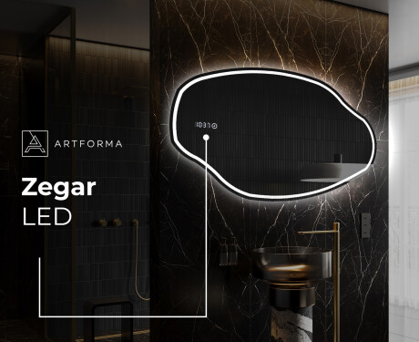 Lustro asymetryczne łazienkowe podświetlane LED O223 #7