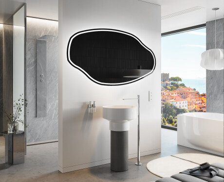 Lustro asymetryczne łazienkowe podświetlane LED O223 #9