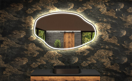 Lustro asymetryczne łazienkowe podświetlane LED O223