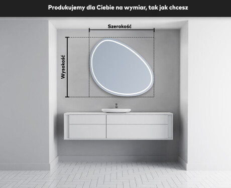 Lustro asymetryczne łazienkowe podświetlane LED H223 #5