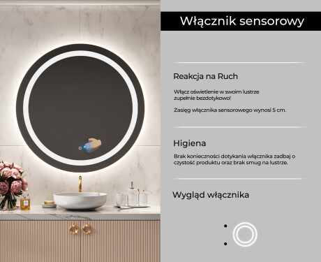 Okrągłe lustro łązienkowe z podświetleniem LED33 #6