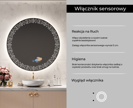 Okrągłe Lustro Łazienkowe Podświetlane LED35 #6