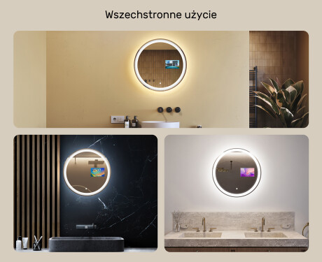 Okrągłe Lustro Łazienkowe Podświetlane L76 90cm - SmartScreen, DualColor #2