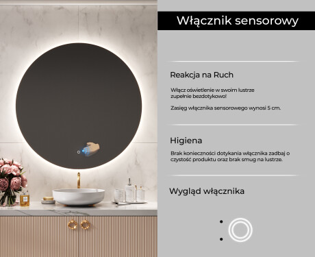 Okrągłe Lustro Łazienkowe Podświetlane LED82 #5
