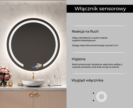Okrągłe Lustro Łazienkowe Podświetlane LED96 #6