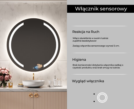 Okrągłe Lustro Łazienkowe Podświetlane LED97 #6