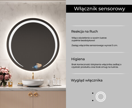 Okrągłe Lustro Łazienkowe Podświetlane LED98 #6
