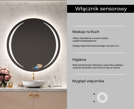 Okrągłe Lustro Łazienkowe Podświetlane LED99 #6