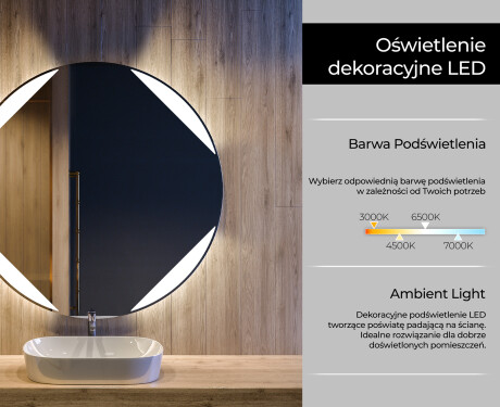 Okrągłe Lustro Łazienkowe Podświetlane LED114 #4
