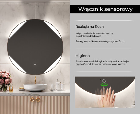 Okrągłe Lustro Łazienkowe Podświetlane LED114 #6