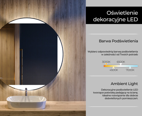 Okrągłe Lustro Łazienkowe Podświetlane LED116 #4