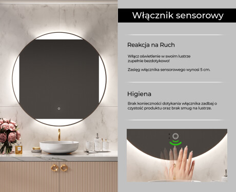Okrągłe Lustro Łazienkowe Podświetlane LED116 #6