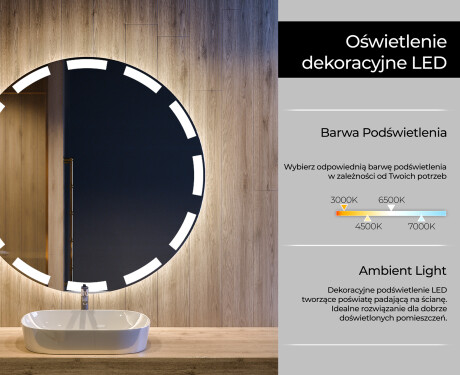 Okrągłe Lustro Łazienkowe Podświetlane LED117 #4