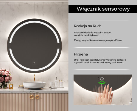 Okrągłe Lustro Łazienkowe Podświetlane LED118 #6