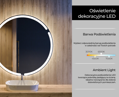 Okrągłe Lustro Łazienkowe Podświetlane LED119 #4