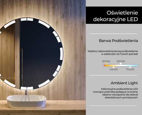 Okrągłe Lustro Łazienkowe Podświetlane LED121 #4