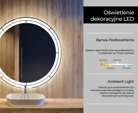 Okrągłe Lustro Łazienkowe Podświetlane LED122 #4