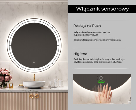 Okrągłe Lustro Łazienkowe Podświetlane LED122 #6