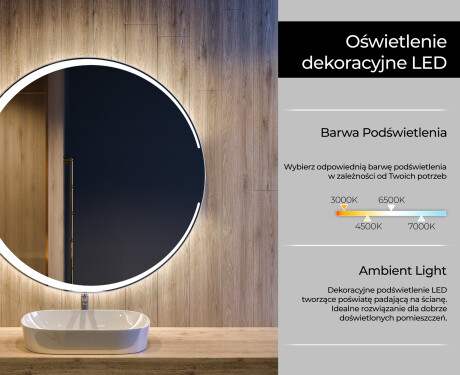 Okrągłe Lustro Łazienkowe Podświetlane LED123 #4