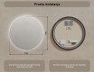 Okrągłe Lustro Łazienkowe Podświetlane 70cm z zimną barwą LED 7000K, ciepłą barwą 3000K lub barwą neutralną 4500K #7
