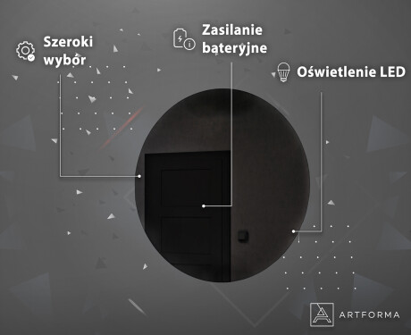 Podświetlane okrągłe lustro łazienkowe LED na ścianę na baterie L82 #4