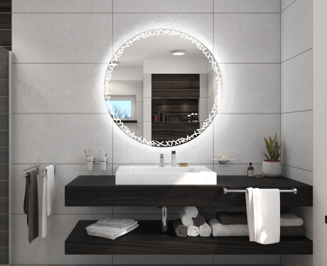 Okrągłe lustro łazienkowe podświetlane LED na baterie L115 #5