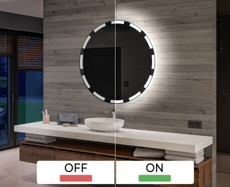 Podświetlane okrągłe lustro łazienkowe LED na ścianę na baterie L117 #3