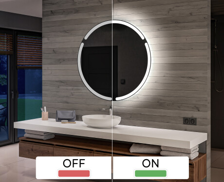 Podświetlane okrągłe lustro łazienkowe LED na ścianę na baterie L119 #3