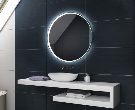 Okrągłe lustro łazienkowe podświetlane LED na baterie L123 #2