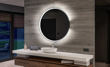 Okrągłe lustro łazienkowe podświetlane LED na baterie L123