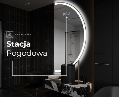 Lustro półokrągłe LED na ścianę półkole A222 #6