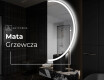 Lustro półokrągłe LED na ścianę półkole A222 #8