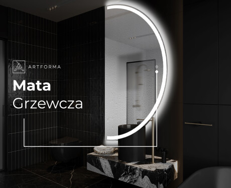 Lustro półokrągłe LED na ścianę półkole A222 #8