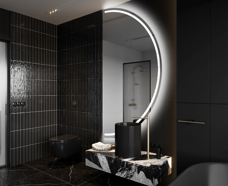 Lustro półokrągłe LED na ścianę półkole A223