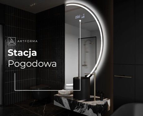 Lustro półokrągłe LED na ścianę półkole A223 #6