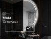 Lustro półokrągłe LED na ścianę półkole A223 #8