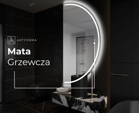 Lustro półokrągłe LED na ścianę półkole A223 #8