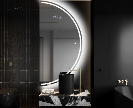 Lustro półokrągłe LED na ścianę półkole A223 #9