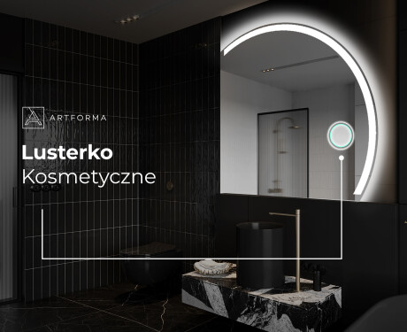 Półokrągłe Lustro LED duże na ścianę Q222 #5
