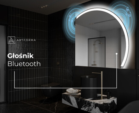 Półokrągłe Lustro LED duże na ścianę Q222 #6
