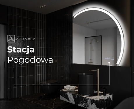 Półokrągłe Lustro LED duże na ścianę Q222 #7