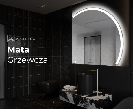 Półokrągłe Lustro LED duże na ścianę Q222 #9