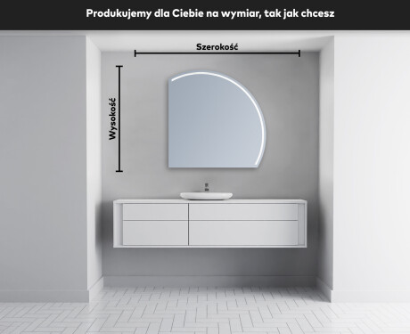 Lustro półokrągłe LED na ścianę półkole Q223 #4