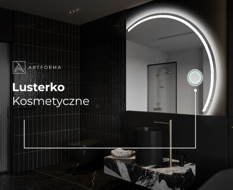 Lustro półokrągłe LED na ścianę półkole Q223 #5