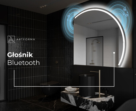 Lustro półokrągłe LED na ścianę półkole Q223 #6