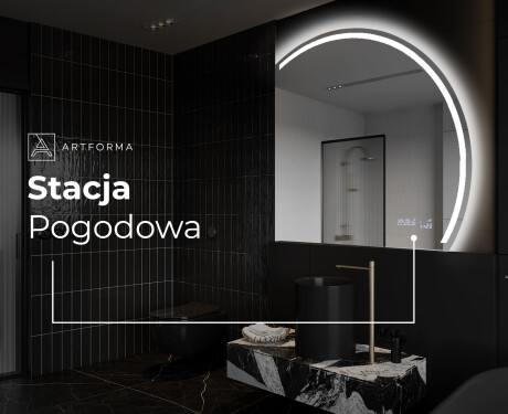 Lustro półokrągłe LED na ścianę półkole Q223 #7